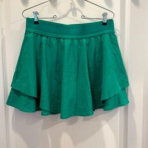 90 Degree By Reflex Active Tennis Skort w Built-in Shorts & Pocket Green size L